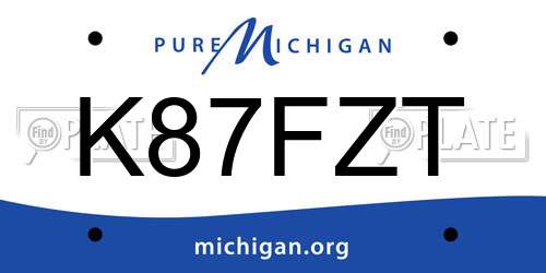 K87FZT Michigan License Plate