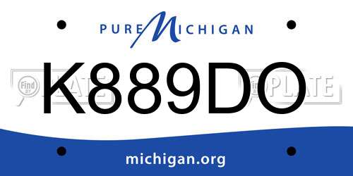 K889DO Michigan License Plate