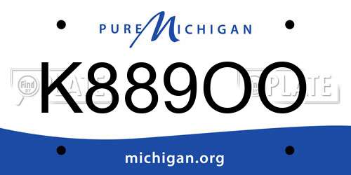 K889OO Michigan License Plate