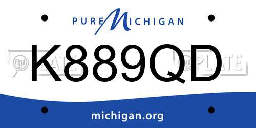 K889QD Michigan License Plate