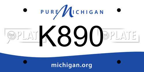 K890 Michigan License Plate