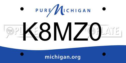 K8MZ0 Michigan License Plate