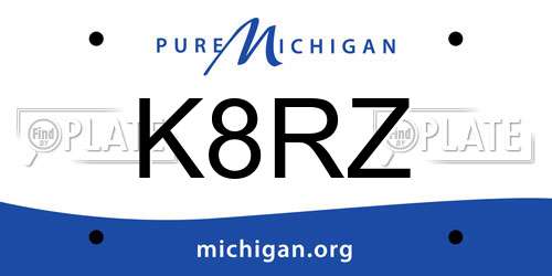 K8RZ Michigan License Plate