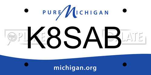 K8SAB Michigan License Plate