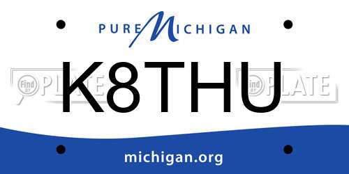 K8THU Michigan License Plate
