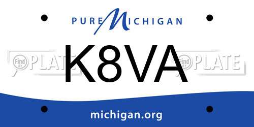 K8VA Michigan License Plate