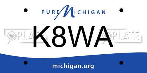 K8WA Michigan License Plate