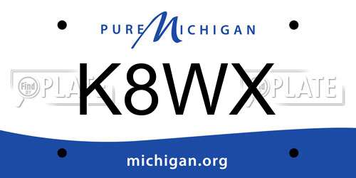 K8WX Michigan License Plate