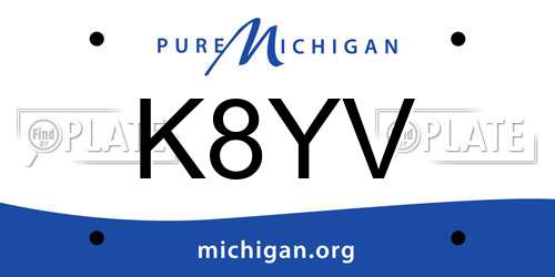 K8YV Michigan License Plate