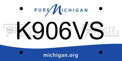 K906VS Michigan License Plate