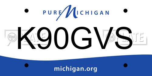 K90GVS Michigan License Plate