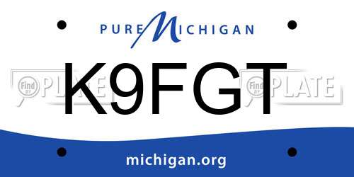 K9FGT Michigan License Plate