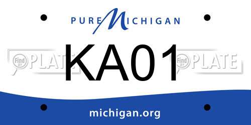 KA01 Michigan License Plate