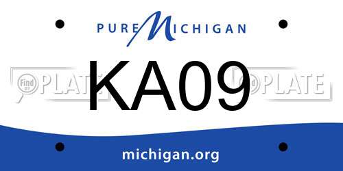 KA09 Michigan License Plate