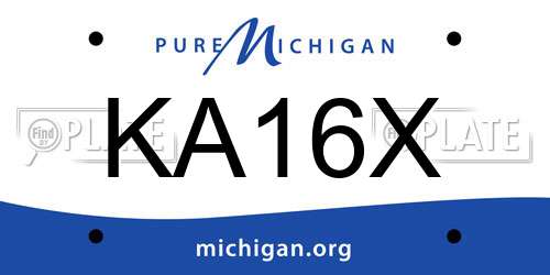 KA16X Michigan License Plate