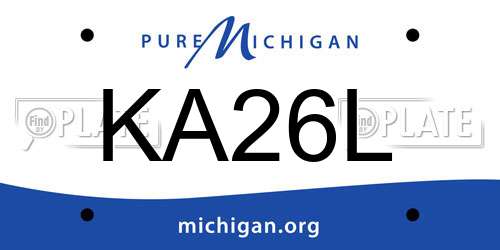 KA26L Michigan License Plate