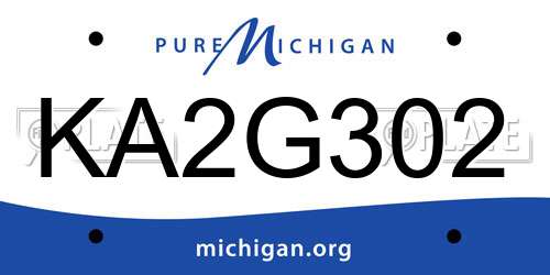 KA2G302 Michigan License Plate
