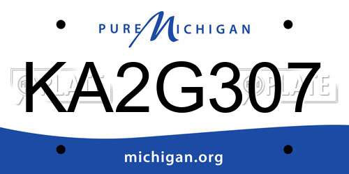 KA2G307 Michigan License Plate