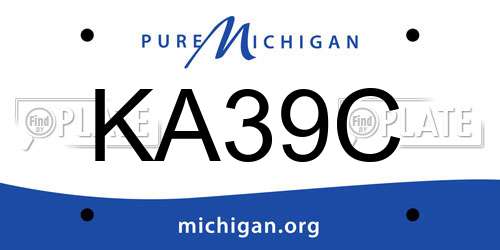KA39C Michigan License Plate