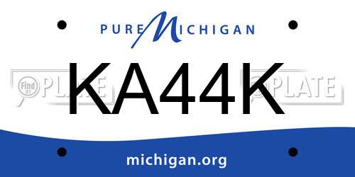 KA44K Michigan License Plate