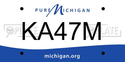 KA47M Michigan License Plate