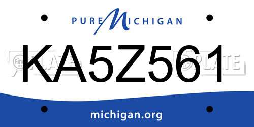 KA5Z561 Michigan License Plate