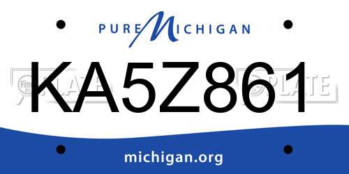 KA5Z861 Michigan License Plate