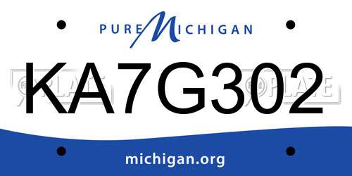 KA7G302 Michigan License Plate