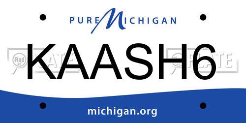 KAASH6 Michigan License Plate