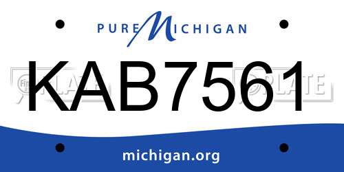 KAB7561 Michigan License Plate