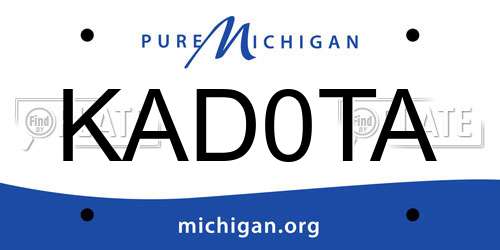 KAD0TA Michigan License Plate