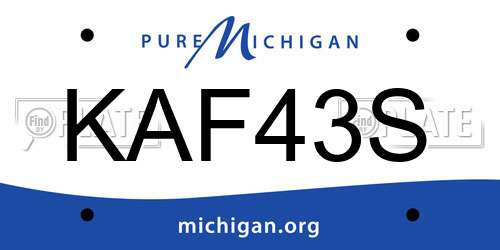 KAF43S Michigan License Plate