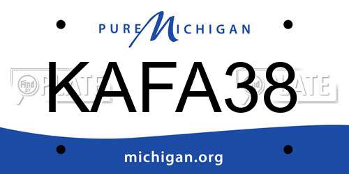 KAFA38 Michigan License Plate