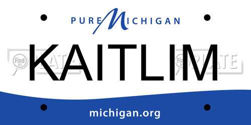 KAITLIM Michigan License Plate