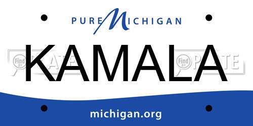 KAMALA Michigan License Plate