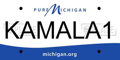 KAMALA1 Michigan License Plate