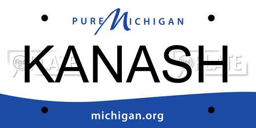 KANASH Michigan License Plate
