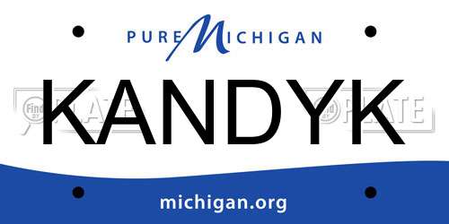 KANDYK Michigan License Plate