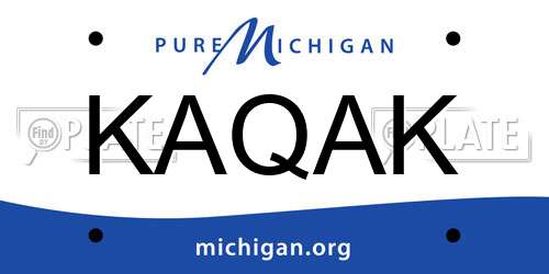 KAQAK Michigan License Plate