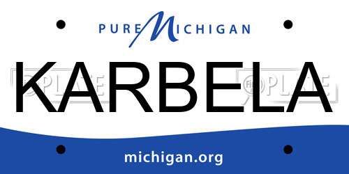 KARBELA Michigan License Plate