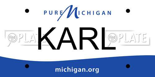 KARL Michigan License Plate