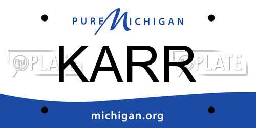 KARR Michigan License Plate