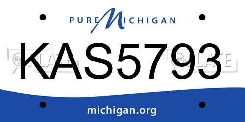 KAS5793 Michigan License Plate