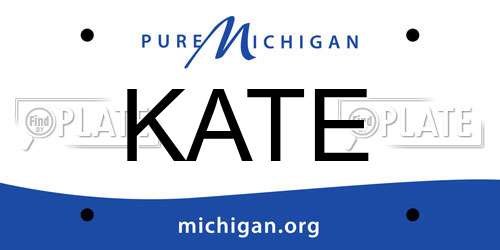 KATE Michigan License Plate