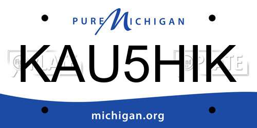 KAU5HIK Michigan License Plate