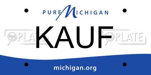 KAUF Michigan License Plate