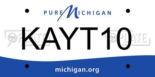KAYT10 Michigan License Plate