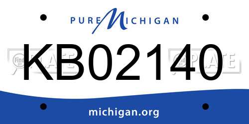 KB02140 Michigan License Plate
