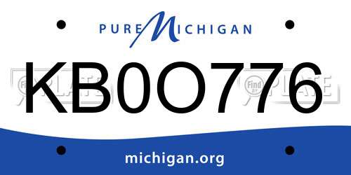 KB0O776 Michigan License Plate