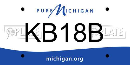 KB18B Michigan License Plate